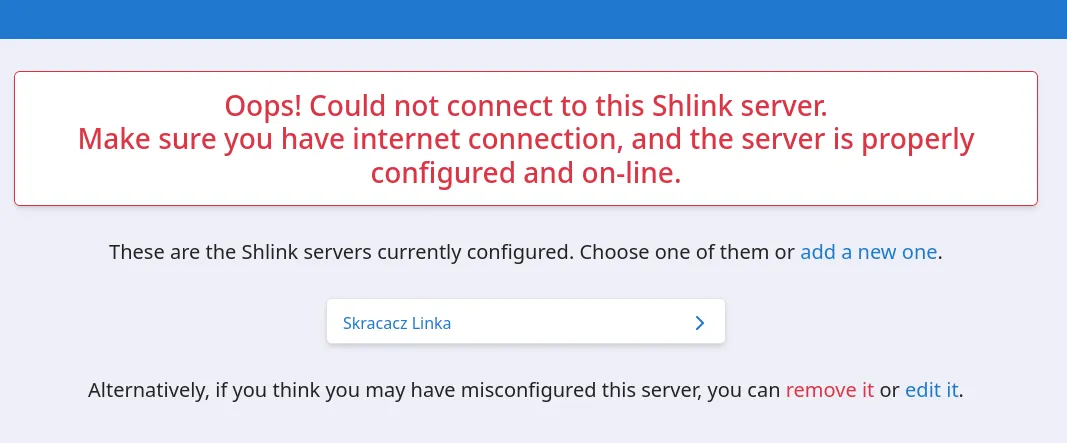 Błąd komunikacji z serwerem